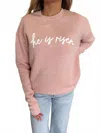 Oat Collective Marion Risen Crewneck In Rose In Pink