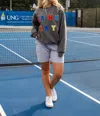 Oat Collective Patch Game Day Crewneck Long Sleeve Top In Multi Color