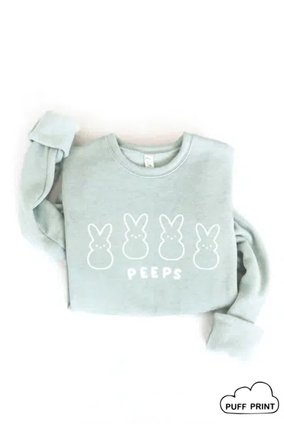 Oat Collective Peeps Puff Cuddle Sweatshirt In Light Green