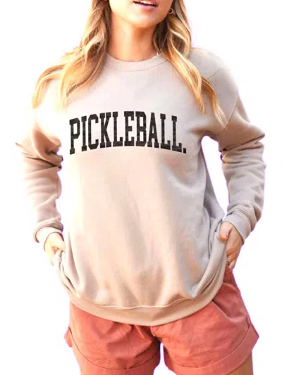 Oat Collective Pickleball Graphic Sweatshirt In Heather Dust In Neutral