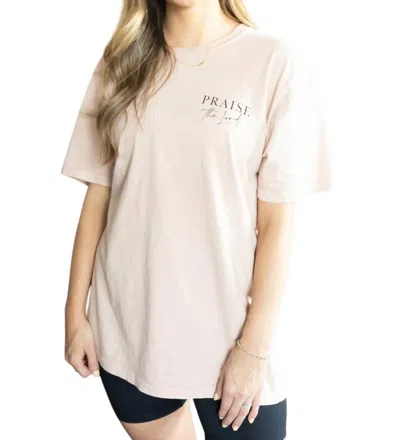 Oat Collective Praise Floral Tee In Mauve In Multi