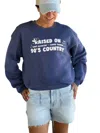 Oat Collective Raised On 90's Country Sweatshirt In Navy In Blue