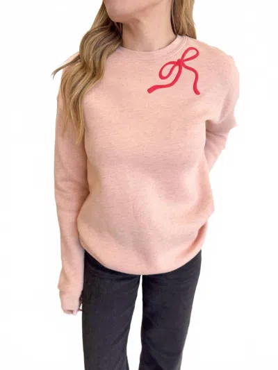 Oat Collective Romee Ribbon Crewneck In Rose In Pink