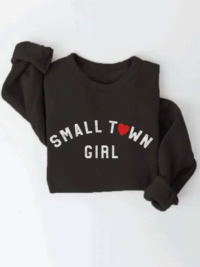 Oat Collective Small Town Girl Plus Graphic Sweatshirt In Black
