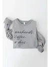 Oat Collective Sweatshirt Oc Weekends Coffee & Dogs In Grey