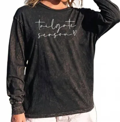 Oat Collective Tailgate Season Graphic Long Sleeve Tee In Black