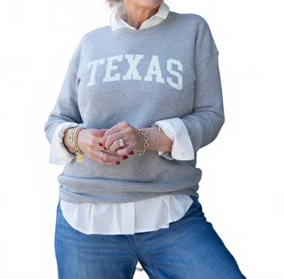 Oat Collective Texas Graphic Sweatshirt In Grey In Blue