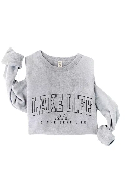 Oat Collective Unisex - Lake Life Is The Best Sweatshirt In Athletic Heather In Multi