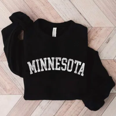 Oat Collective Unisex Minnesota Graphic Fleece Sweatshirt In Black