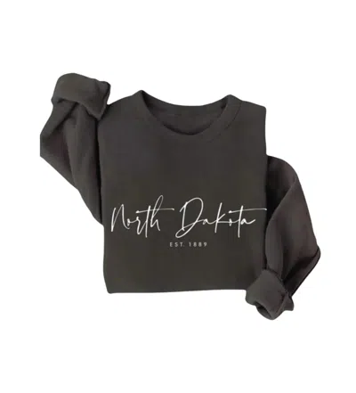 Oat Collective Unisex North Dakota Est. 1889 Graphic Fleece Sweatshirt In Black