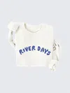 Oat Collective Unisex River Days Sweatshirt In Vintage White