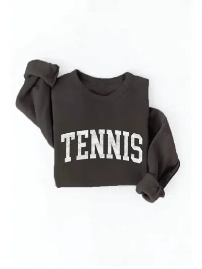 Oat Collective Unisex Tennis Graphic Sweatshirt In Black In Gray
