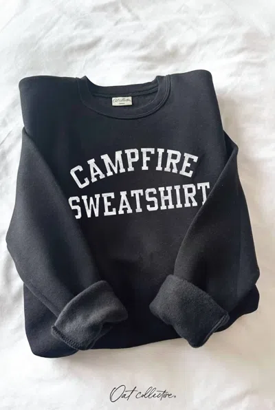 Oat Collective Women's Campfire Graphic Sweatshirt In Black