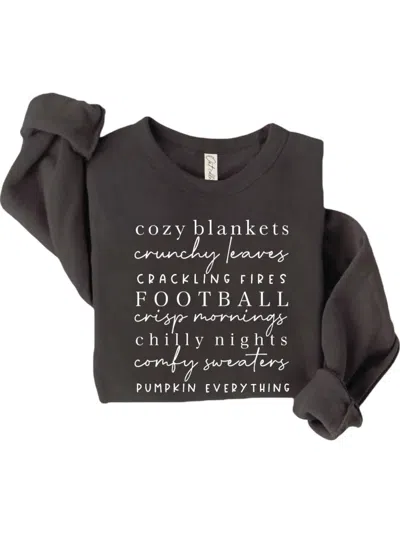 Oat Collective Women's Cozy Blankets Graphic Sweatshirt In Black