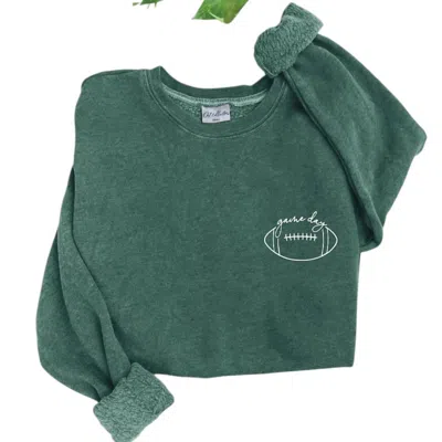 Oat Collective Women's Game Day Mineral Graphic Sweatshirt In Dusty Forest In Green