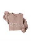 Oat Collective Women's It Is Well Sweatshirt In Brown In Pink