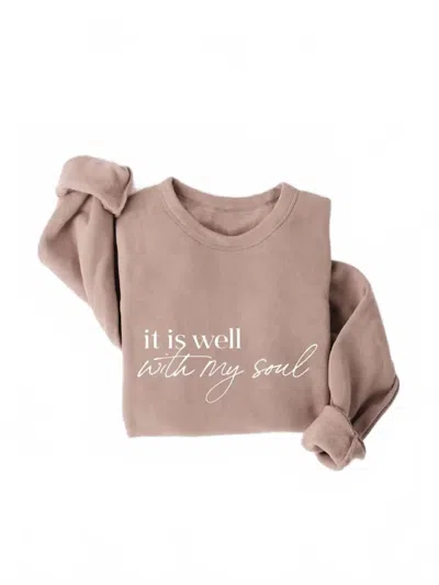 Oat Collective Women's It Is Well Sweatshirt In Brown In Pink