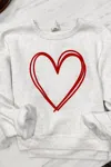 Oat Collective Women's Puff Heart Cropped Sweatshirt In Light Grey