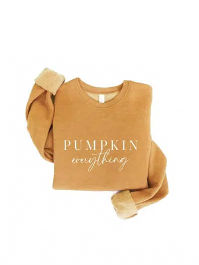 Oat Collective Women's Pumpkin Everything Graphic Sweatshirt In Heather Mustard In Brown