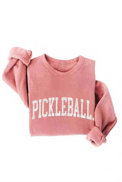Oat Collective Women's Reese Pickleball Graphic Sweatshirt In Mauve In Pink