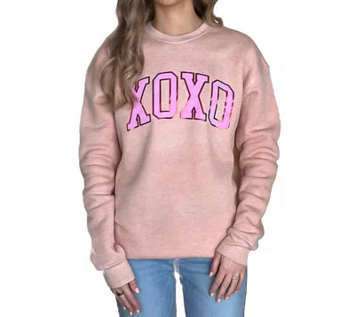 Oat Collective Xoxo Foil Graphic Sweatshirt In Rose In Pink