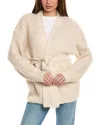Oat New York Belted Wool-blend Cardigan In White
