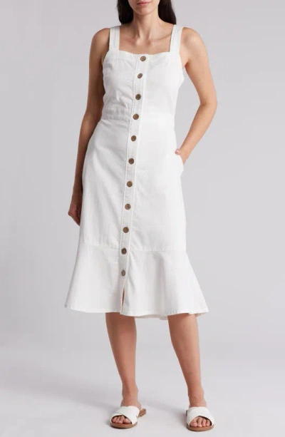 Oat New York Bow Back Flounce Dress In White