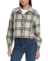 Oat New York Cropped Plaid Jacket In Gray