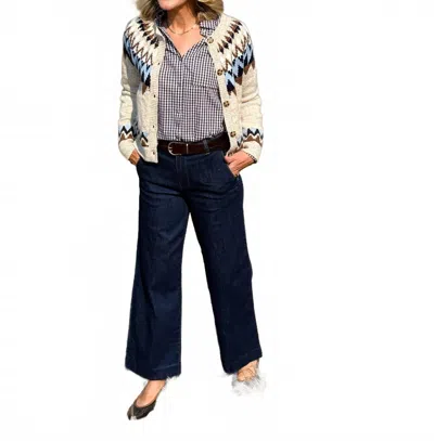 Oat New York Denim Wide Leg Trouser In Raw Rinse Wash In Blue