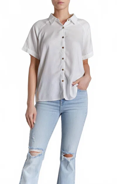 Oat New York Feminine Cocoon Button Front Top In White