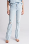 OAT NEW YORK OAT NEW YORK HIGH RISE DISTRESSED FLARE JEANS