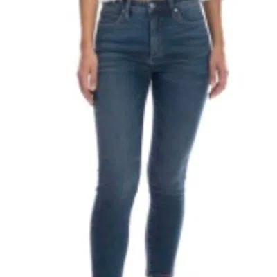 Oat New York High-rise Skinny Ankle Jean In Medium Canoe In Blue