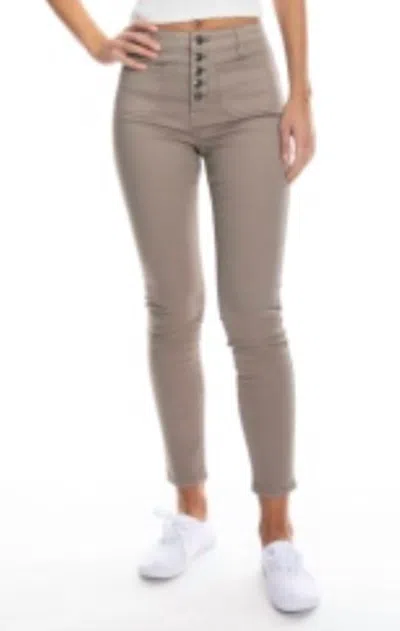 Oat New York High Rise Skinny Jean In Khaki In Beige