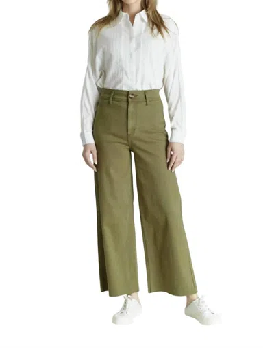 Oat New York High Rise Wide Leg Jean In Martini Olive In Green