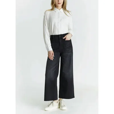 Oat New York High Rise Wide Leg Jeans In Black
