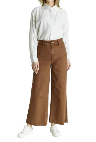 Oat New York High Rise Wide Leg Jeans In Harvest Brown