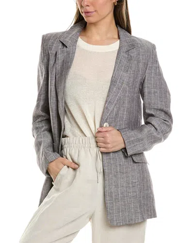 Oat New York Linen Blazer In Blue