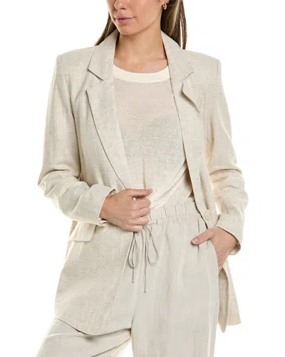 Oat New York Linen-blend Blazer In Brown