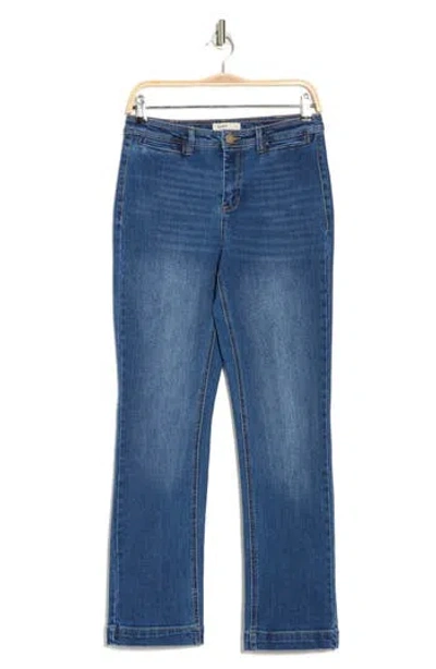 Oat New York Mid Rise Straight Leg Jeans In Mino Dark
