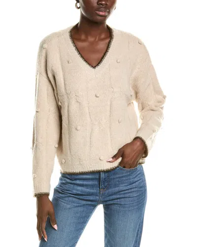 Oat New York Pom Sweater In Beige
