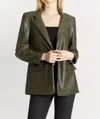 Oat New York Slim Boyfriend Blazer In Fall Olive In Multi