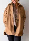 OAT NEW YORK TWO POCKET COAT IN DEEP CAMEL