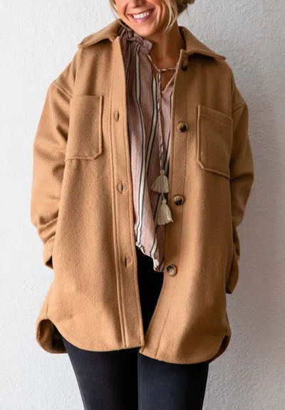 Oat New York Two Pocket Coat In Deep Camel In Brown