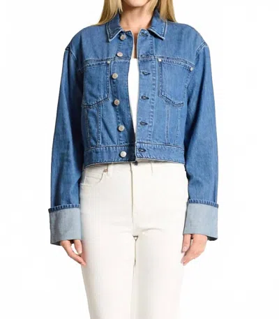 Oat New York Wide Cuff Jacket In Mystic Wash In Animal Print