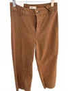 Oat New York Women High Rise One Button Wide Leg Jeans In Brown In Brown