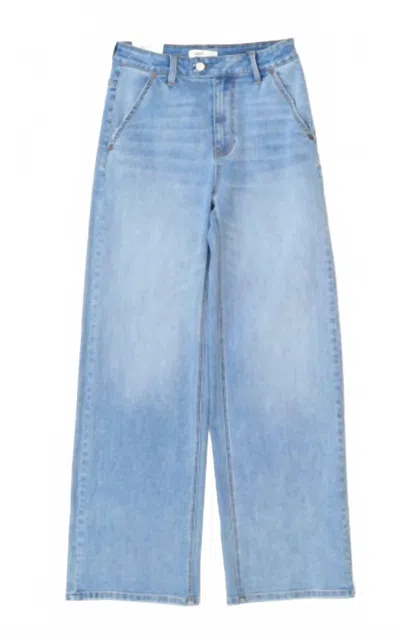 Oat New York Women's High Rise Wide Leg Jean In Ophelia Wash In Blue