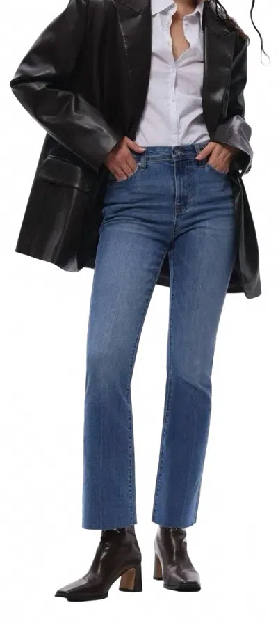 Oat New York Women's Mid Rise Bootcut Slim Flare Ankle Jeans In Medium Blue