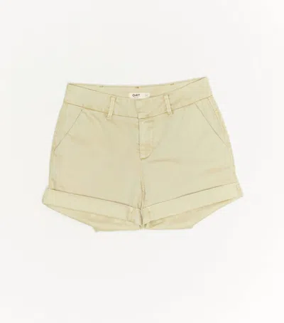 Oat New York Women's Mid Rise Slit Pocket Shorts In New Khaki In Neutral