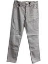 Oat New York Women's Mid Rise Straight Striped Jeans In Black In Gray