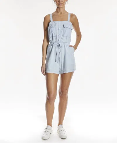 Oat New York Women's Safari Romper In Light Pastel Blue